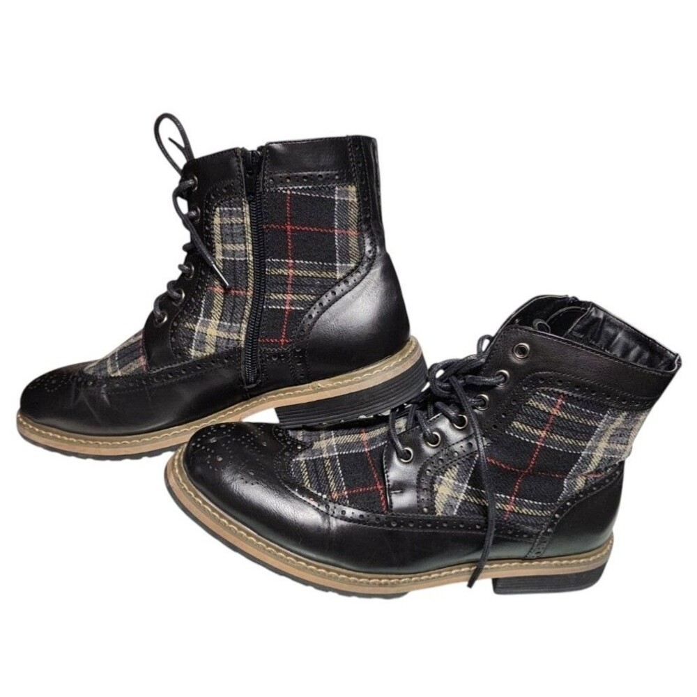 Bruno Marc Mens Bergen-15 Black Classic Dress Combat Moto Oxford Boots Size 8